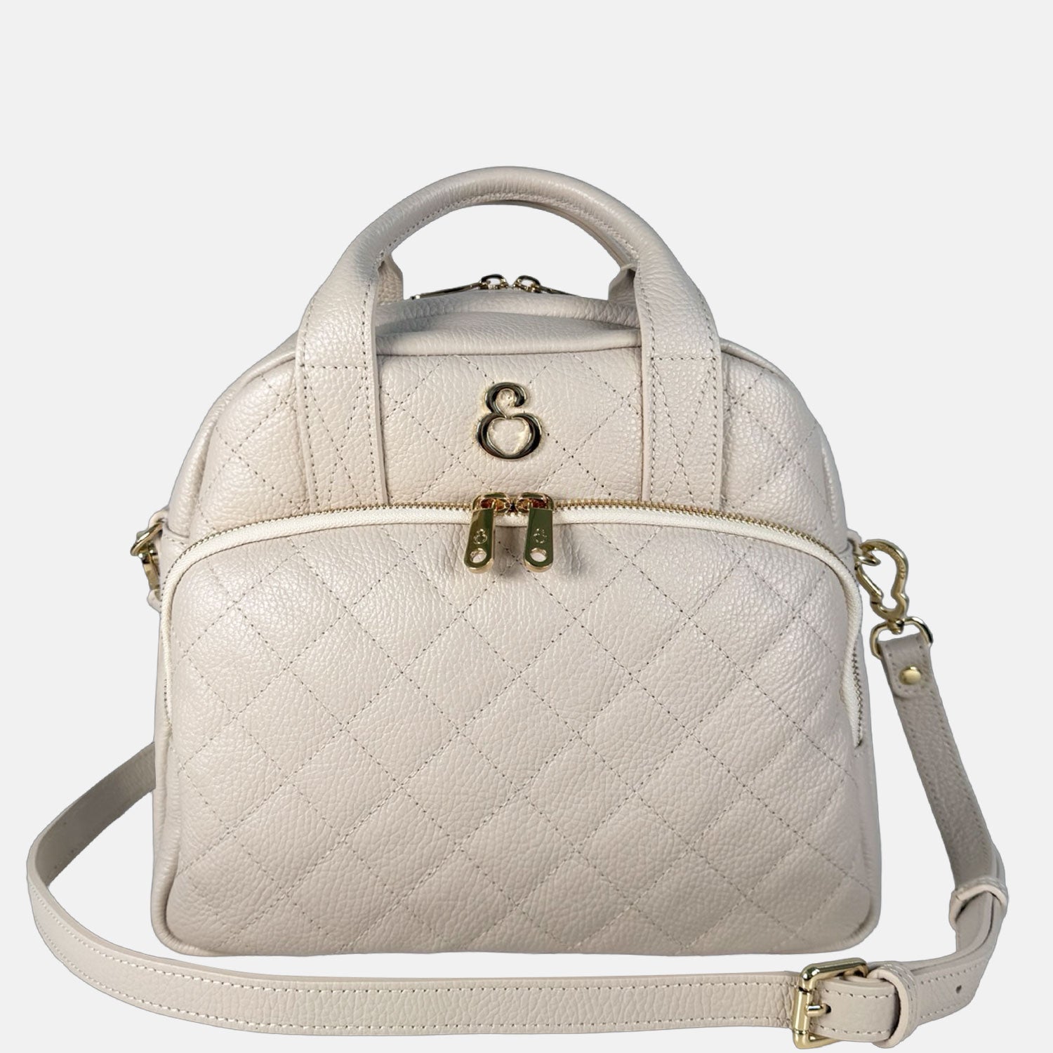 Borsa a mano Megane Matellassè Martellata Burro Pelle Martellata Oro
