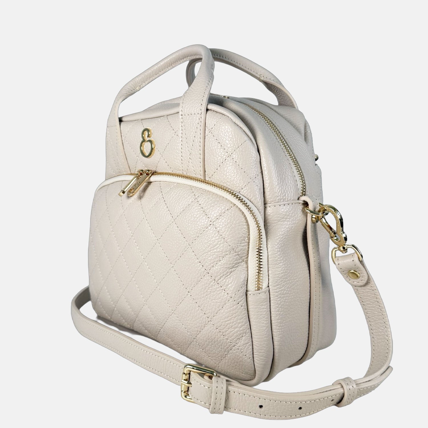 Borsa a mano Megane Matellassè Martellata Burro Pelle Martellata Oro