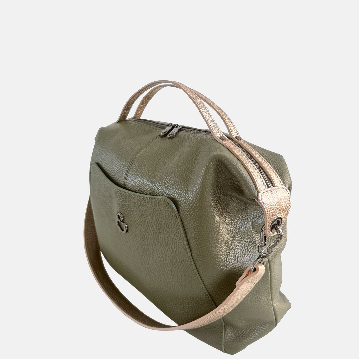 Borsa a mano City Bosco Pelle Martellata Dark