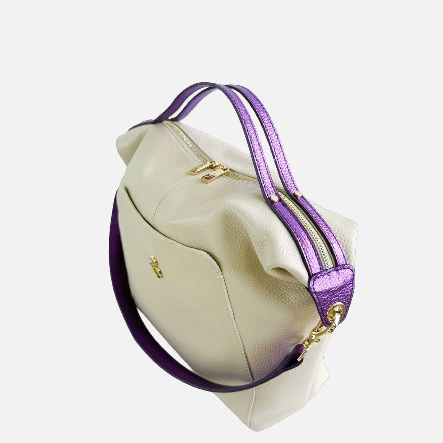 Borsa a mano City Burro Pelle Martellata Oro