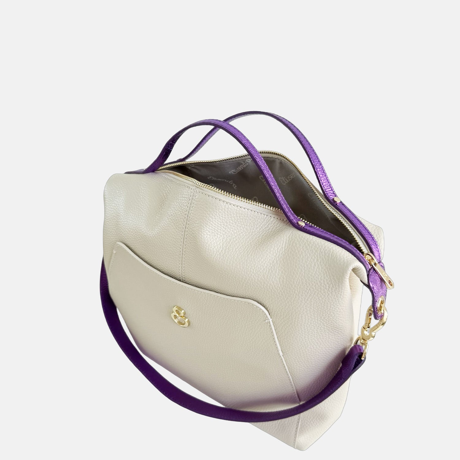 Borsa a mano City Burro Pelle Martellata Oro