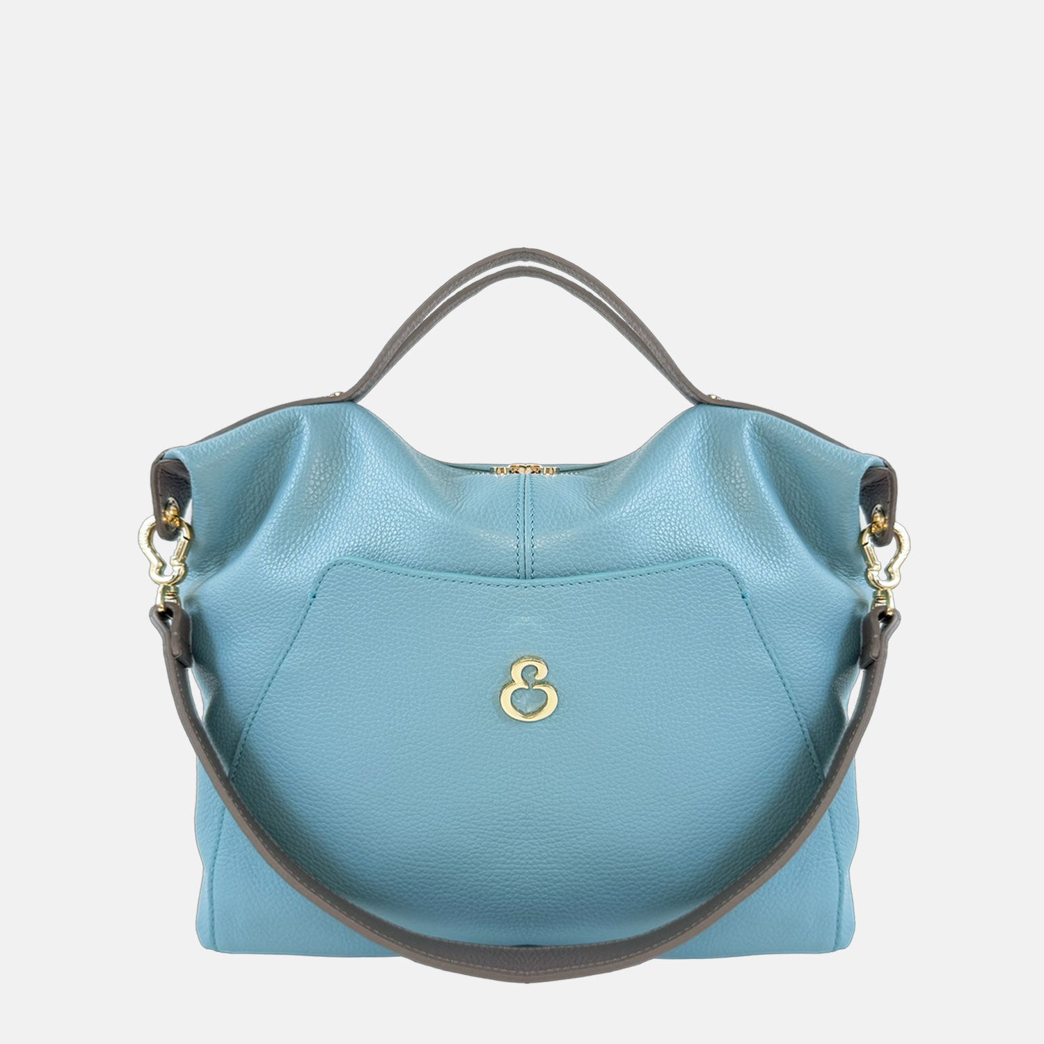 Borsa a mano City Cameo Blu Pelle Martellata Oro