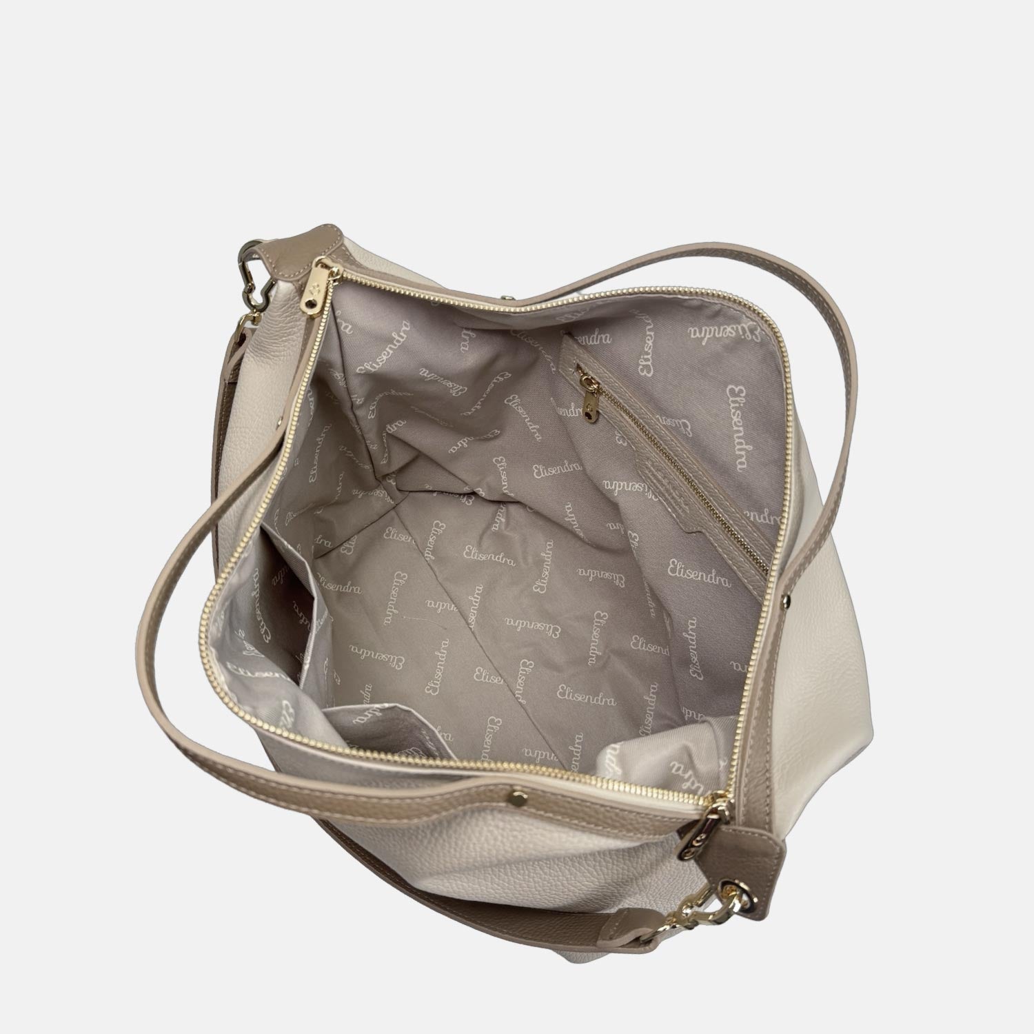 Borsa a spalla City Avena Pelle Martellata Oro