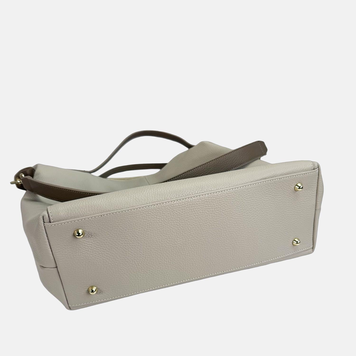 Borsa a spalla City Avena Pelle Martellata Oro