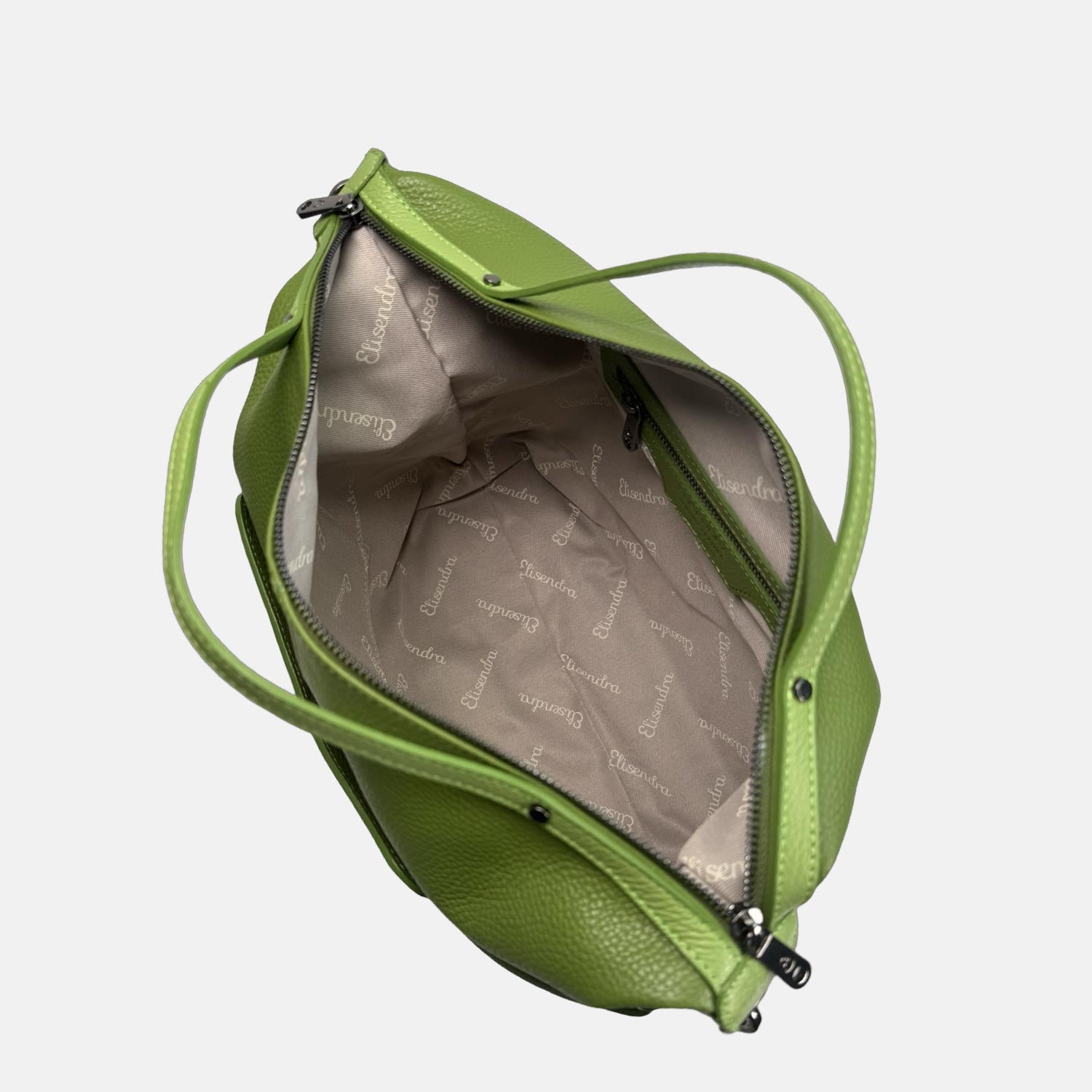 Borsa a spalla Mini City Pistacchio Pelle Martellata Dark