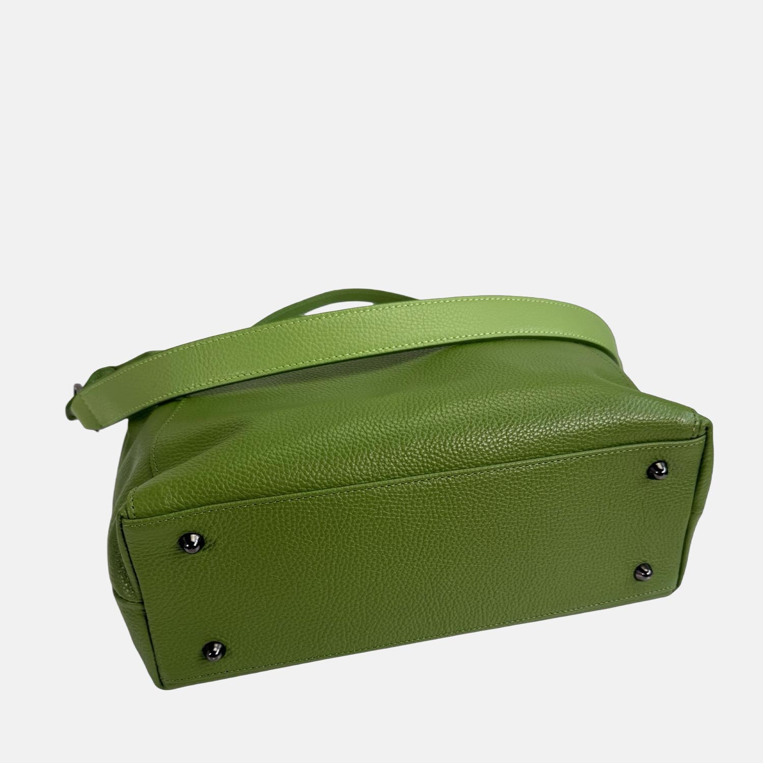Borsa a spalla Mini City Pistacchio Pelle Martellata Dark