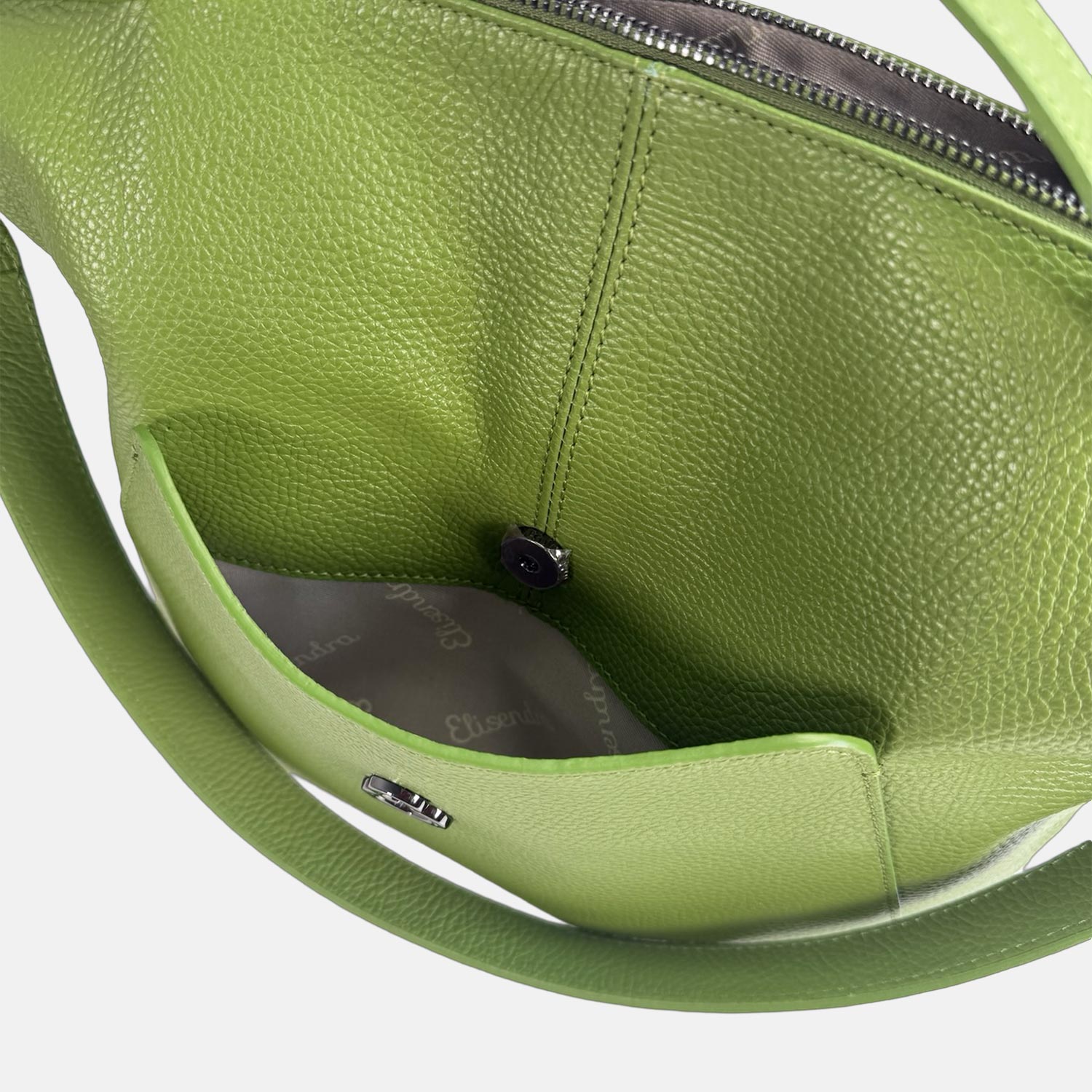 Borsa a spalla Mini City Pistacchio Pelle Martellata Dark