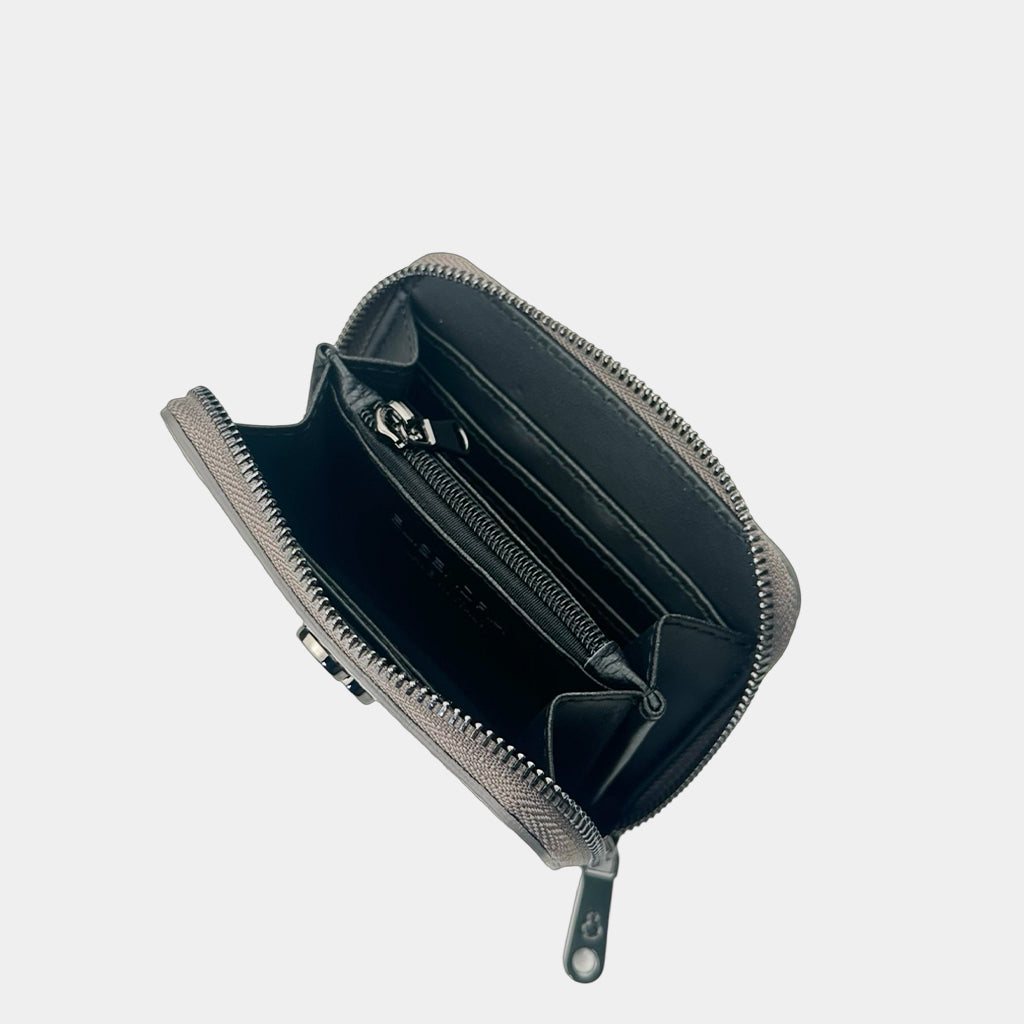 Mini Raya Wallet Smoke Hammered Leather Dark