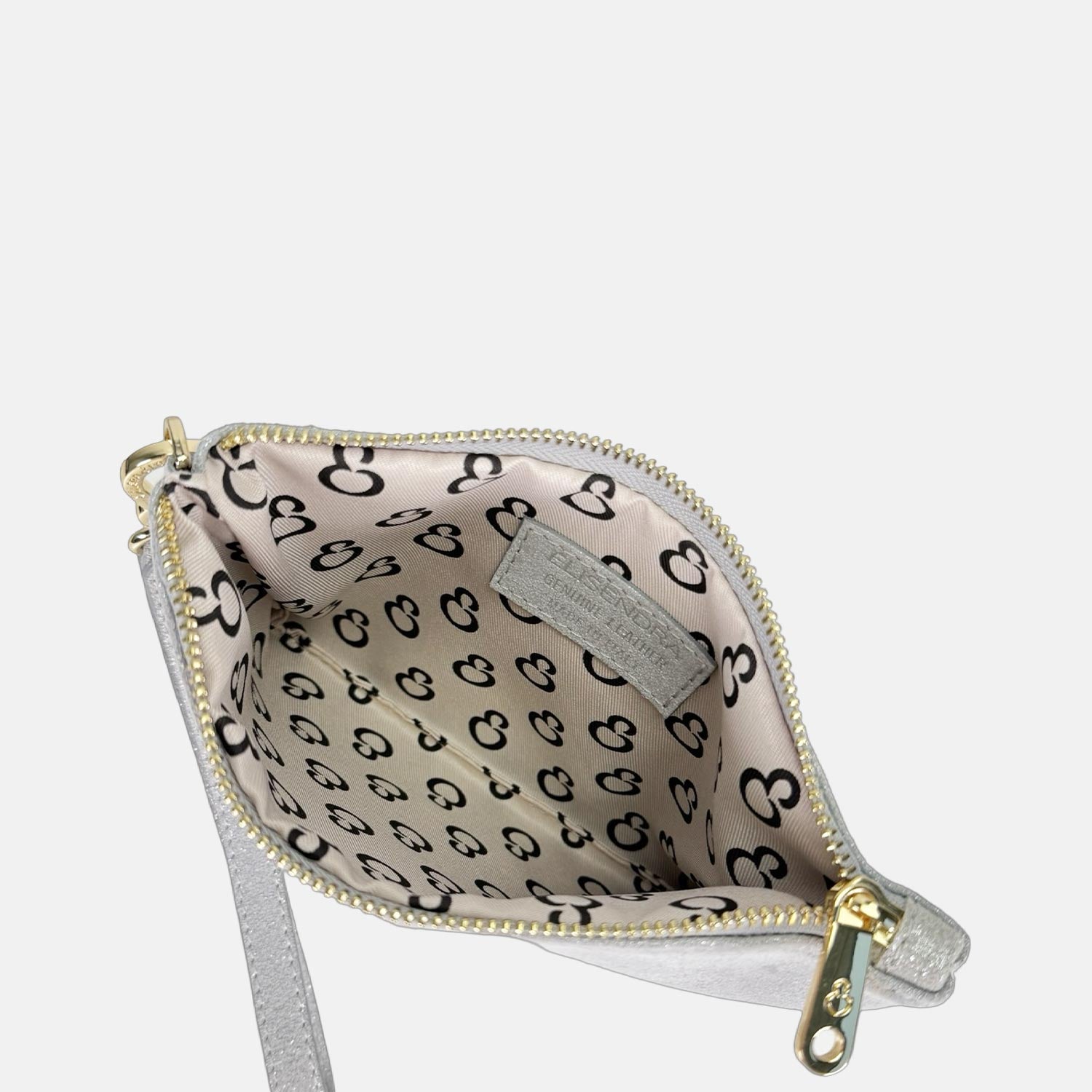 Borsa a mano Mini-Case Ariel Pelle Camoscio Brillante Oro