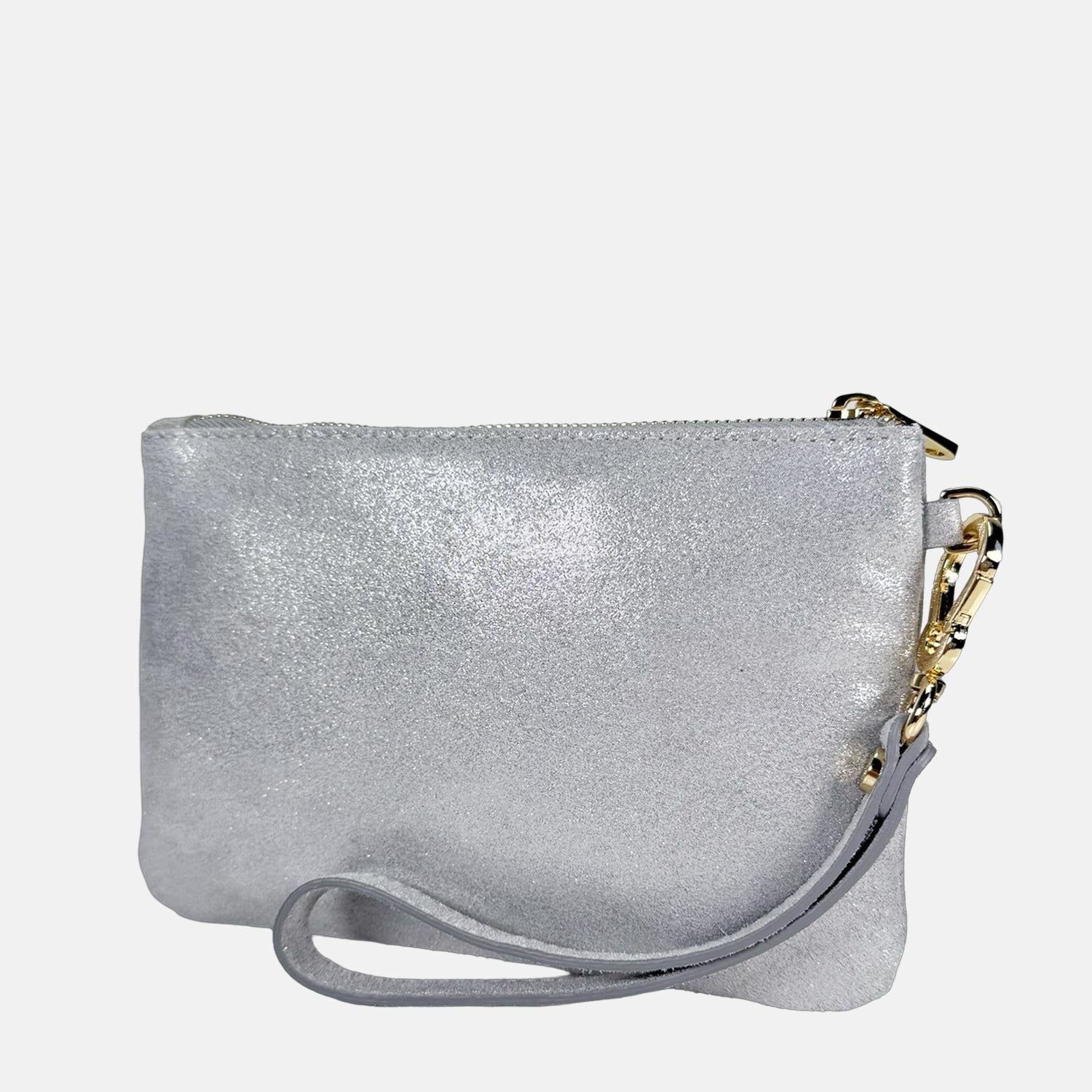 Borsa a mano Mini-Case Ariel Pelle Camoscio Brillante Oro