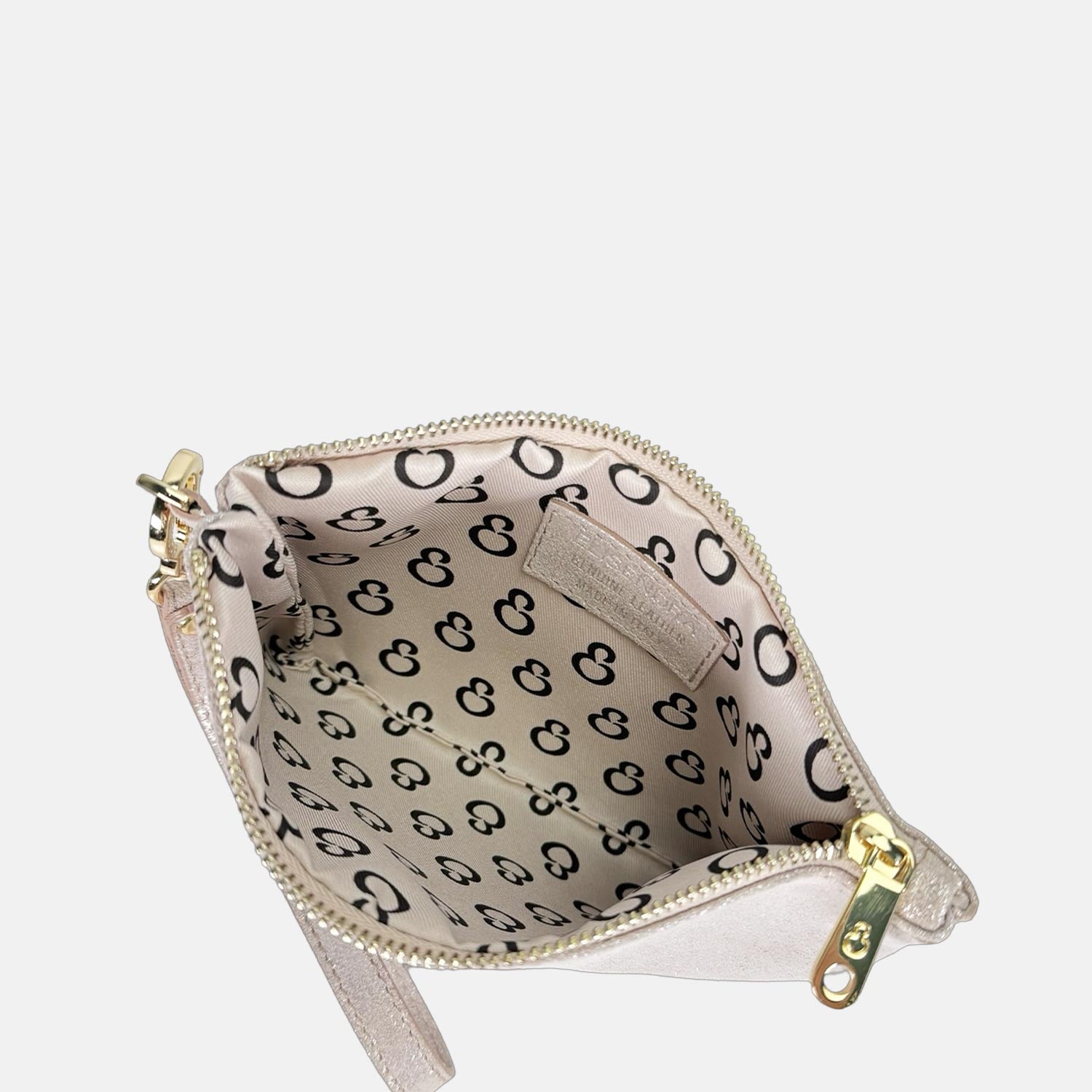 Borsa a mano Mini-Case Elsa Pelle Camoscio Brillante Oro