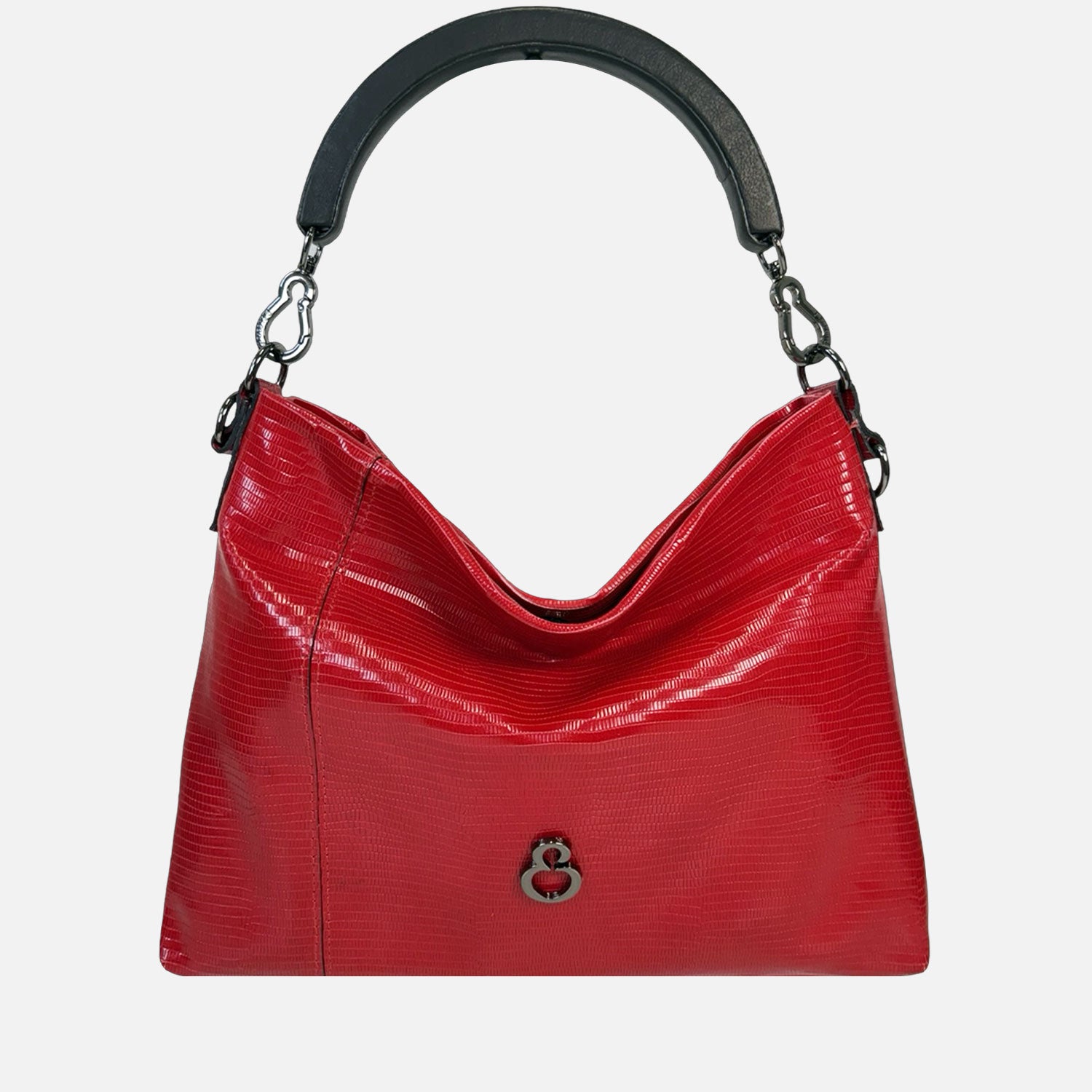 Borsa a mano Monè Rouge Pelle stampa lucertolina Dark
