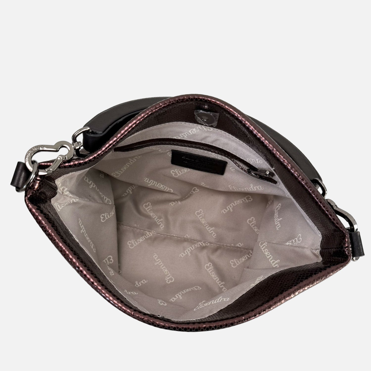 Borsa a mano Monè Rame Pelle Stampa Pitoncino laminato Dark