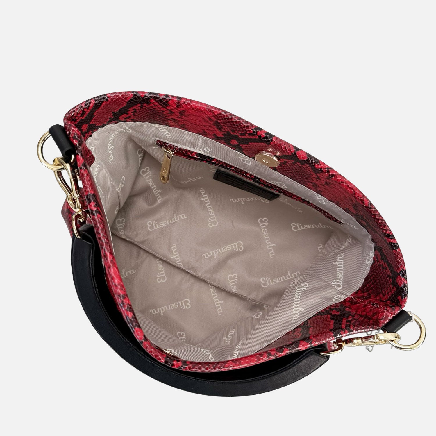 Borsa a mano Monè Rosso Pelle stampa Pitonata Oro