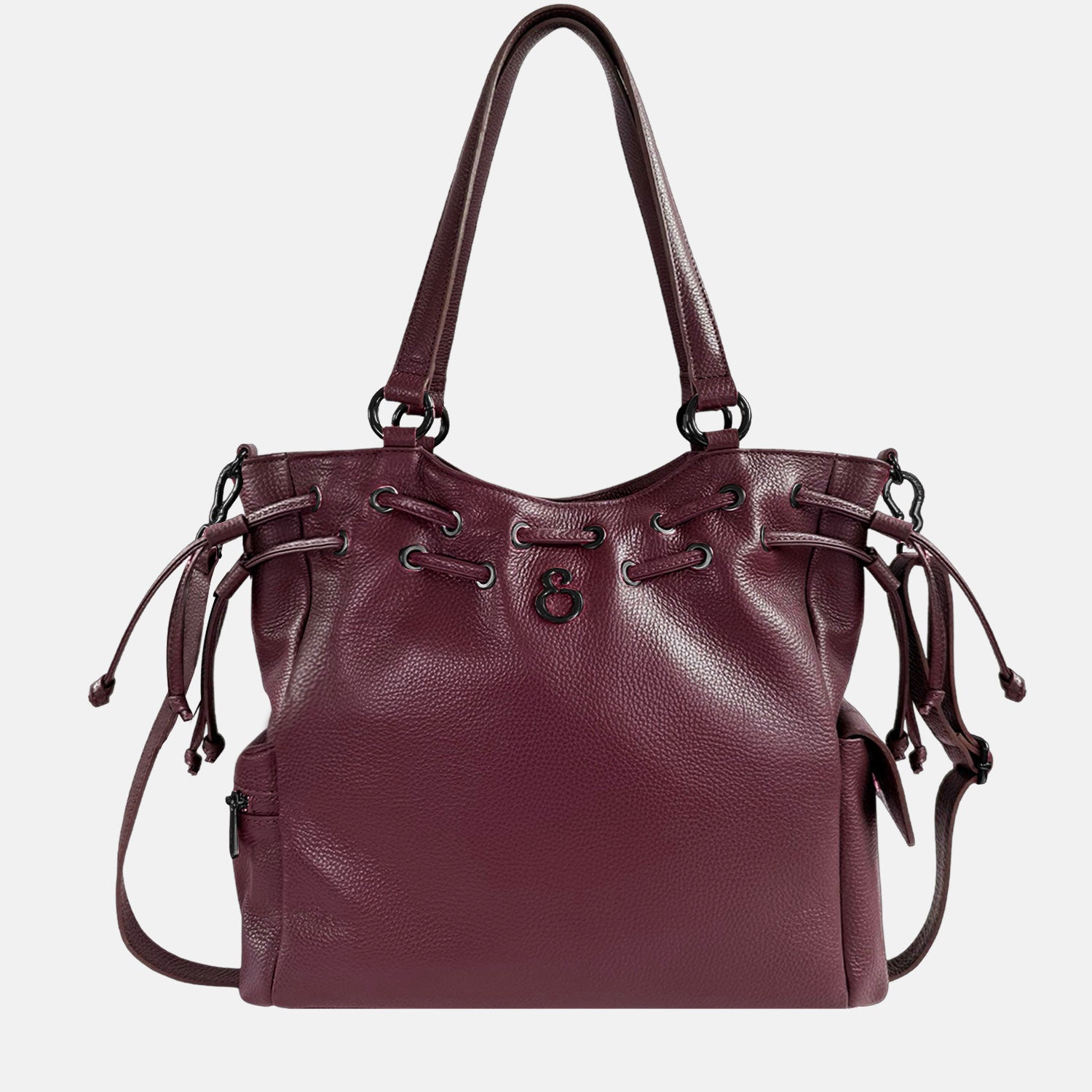 Borsa a spalla Pandora Vinaccia Pelle Martellata Dark