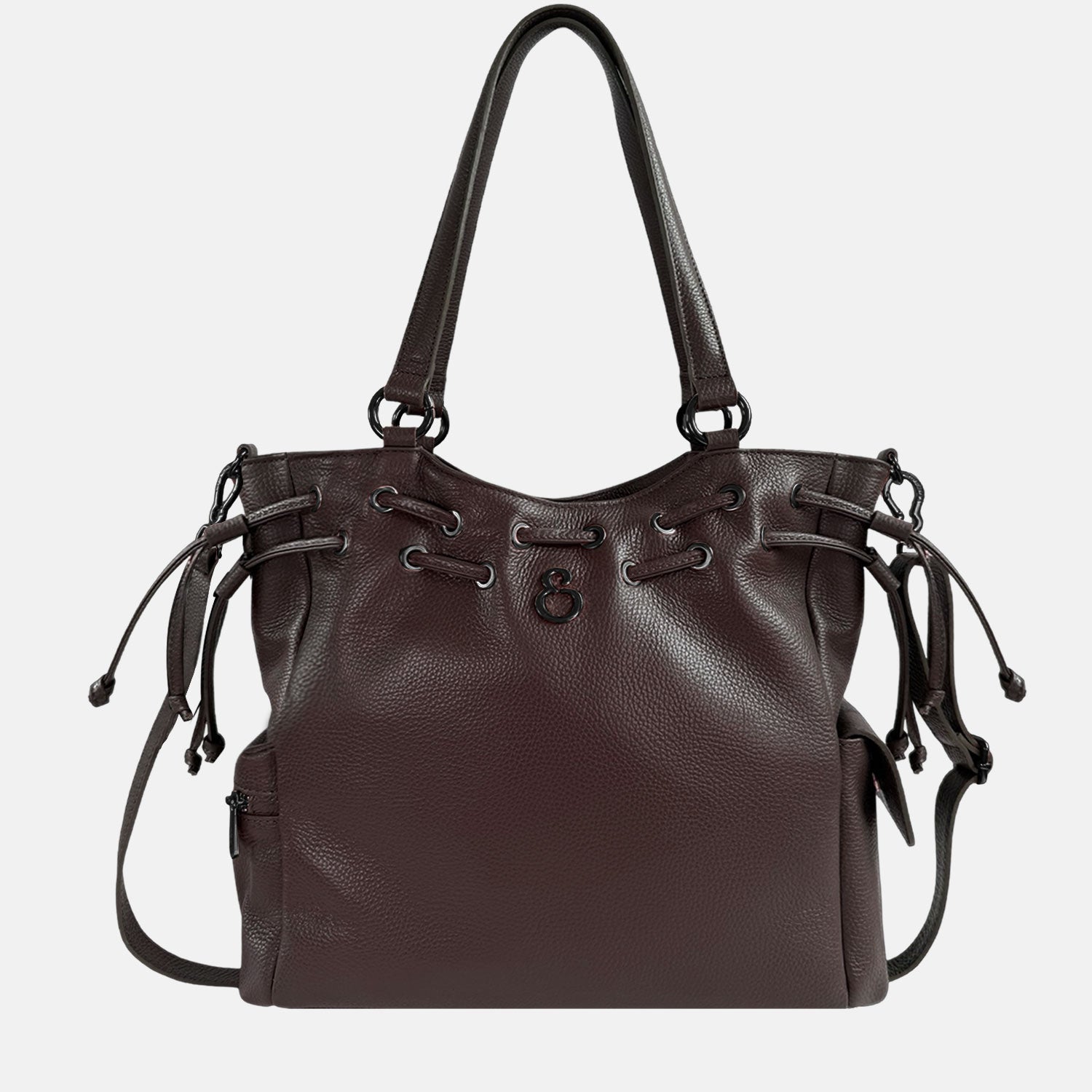 Borsa a spalla Pandora Amarone Pelle Martellata Dark