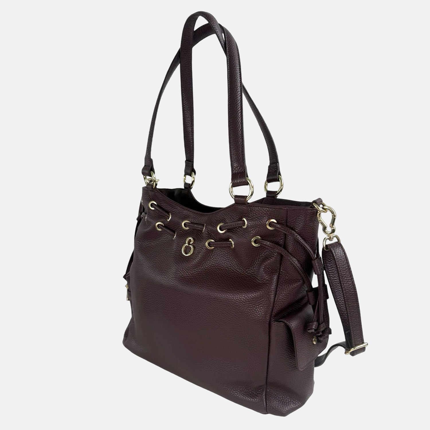 Borsa a spalla Pandora Amarone Pelle Martellata Oro