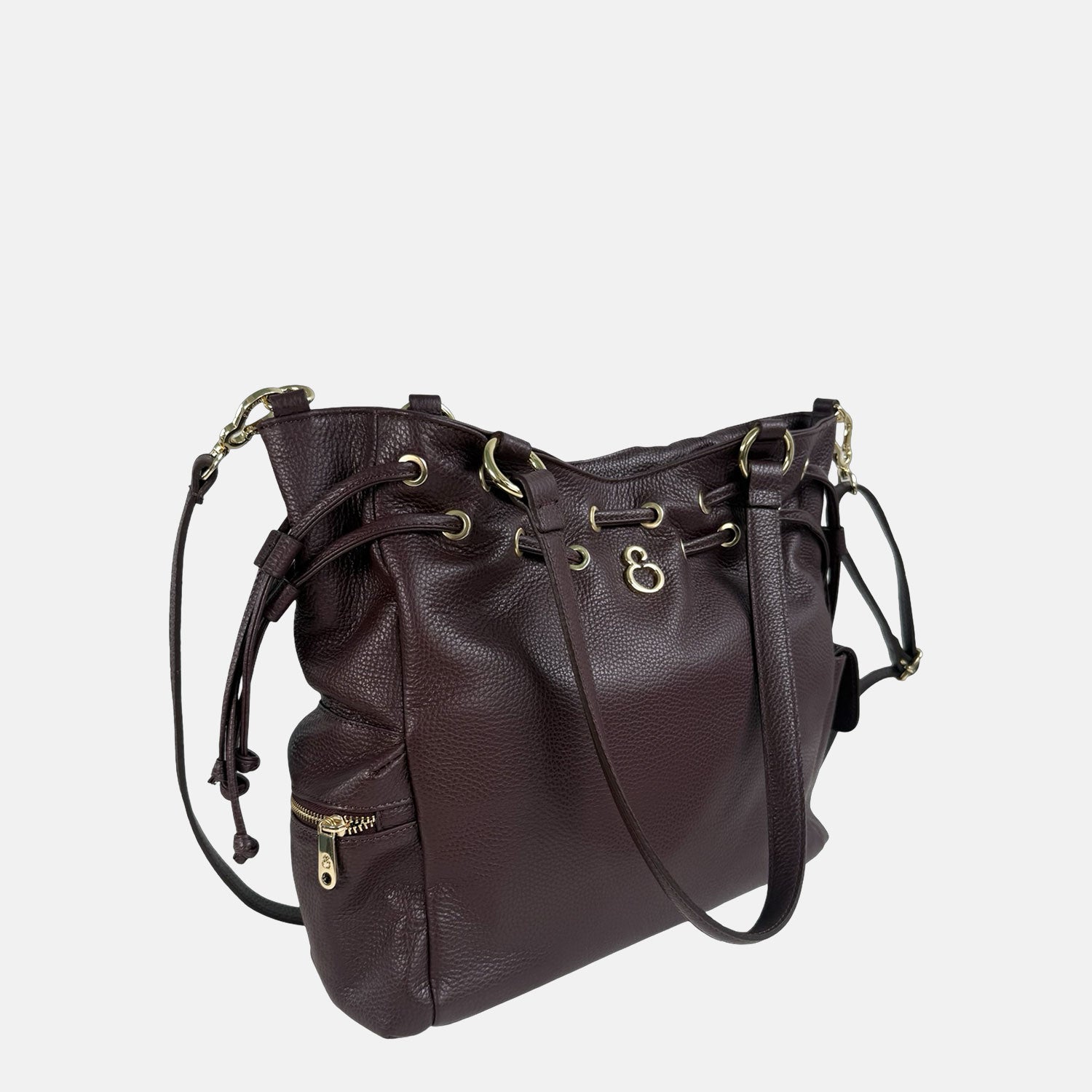 Borsa a spalla Pandora Amarone Pelle Martellata Oro