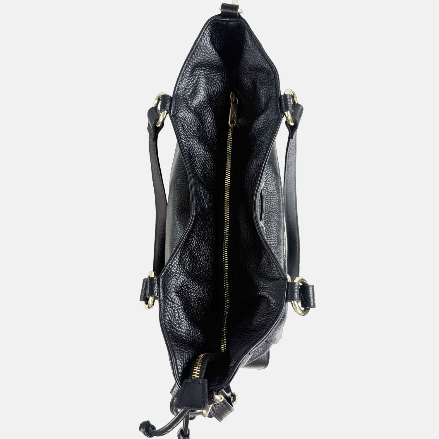 Borsa a spalla Pandora Nera Pelle Martellata Oro