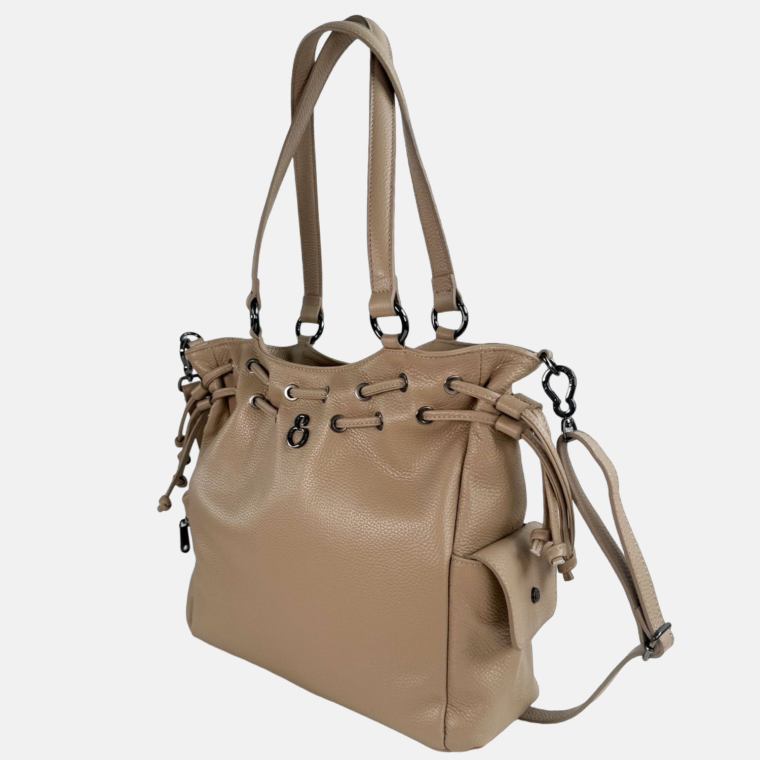 Borsa a spalla Pandora Vanilla Pelle Martellata Dark