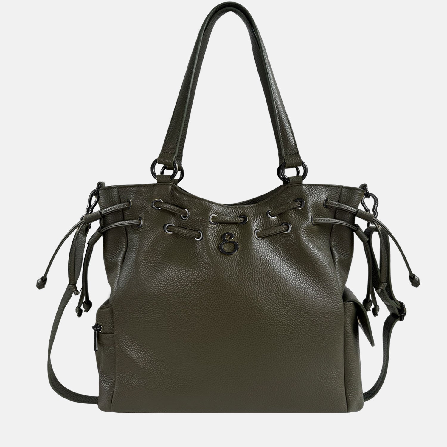 Borsa a spalla Pandora Bosco Pelle Martellata Dark