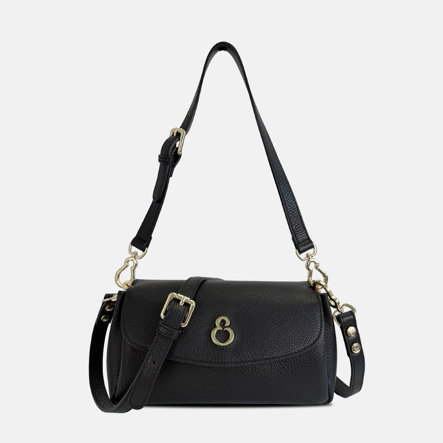 Borsa a spalla Candy Liquirizia Pelle Martellata Oro