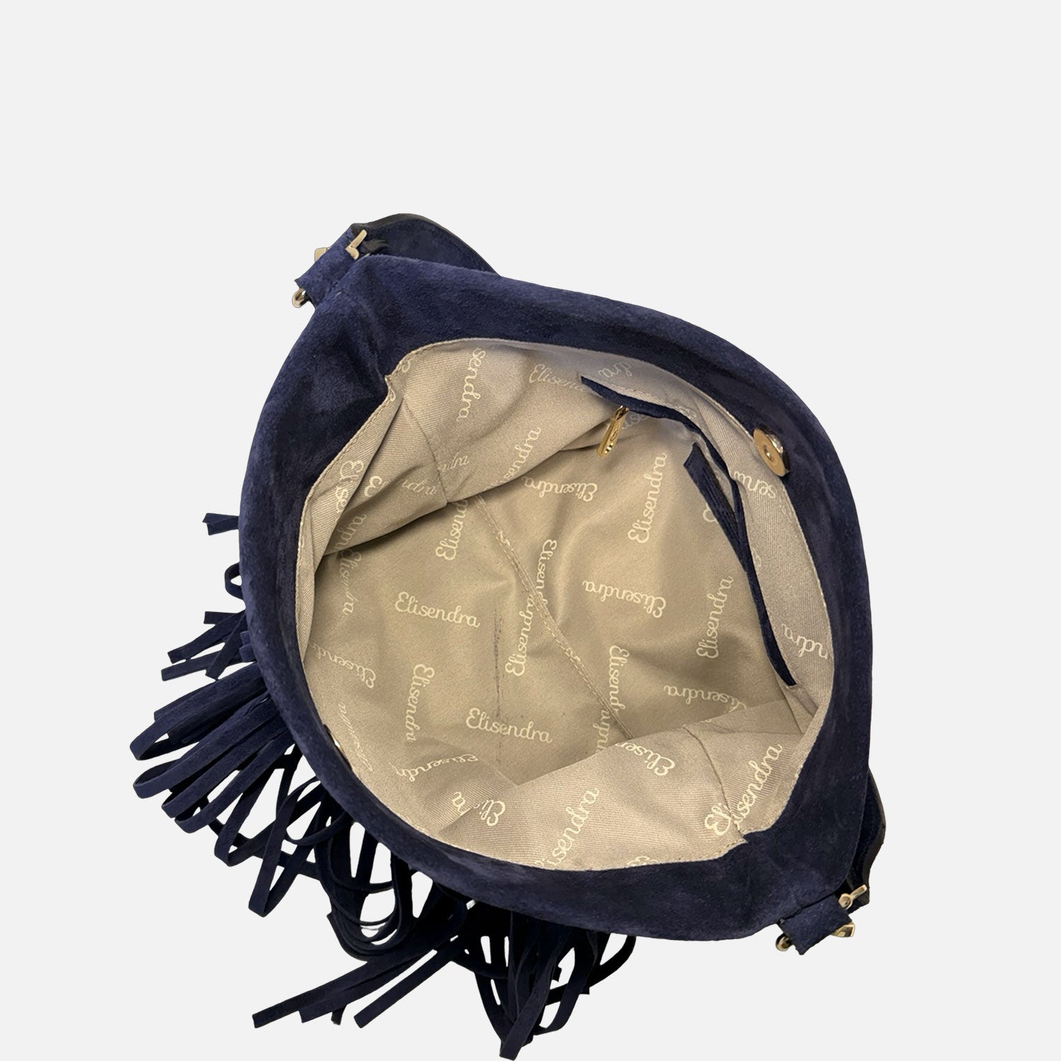 Borsa a spalla Ameliè Blu Profondo Camoscio Oro