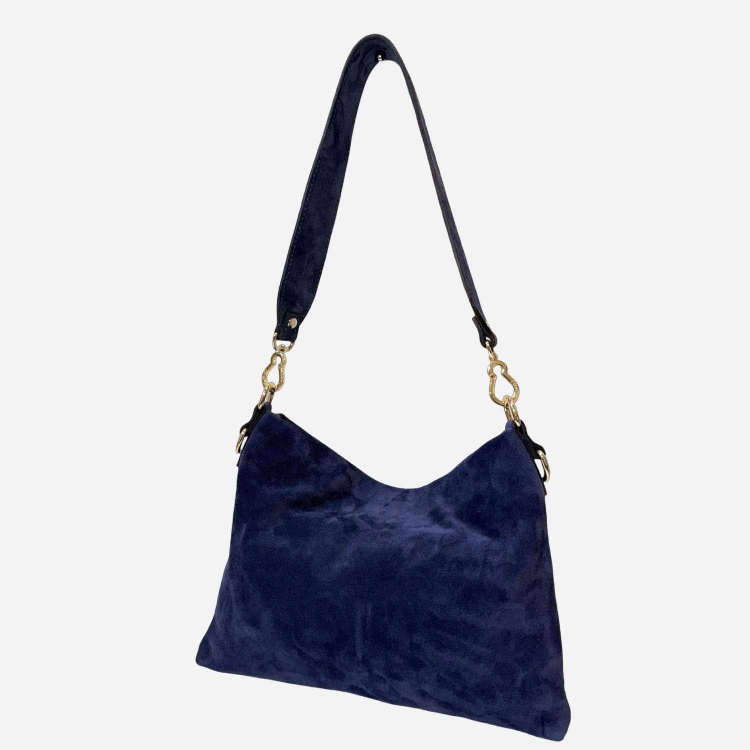 Borsa a spalla Ameliè Blu Profondo Camoscio Oro