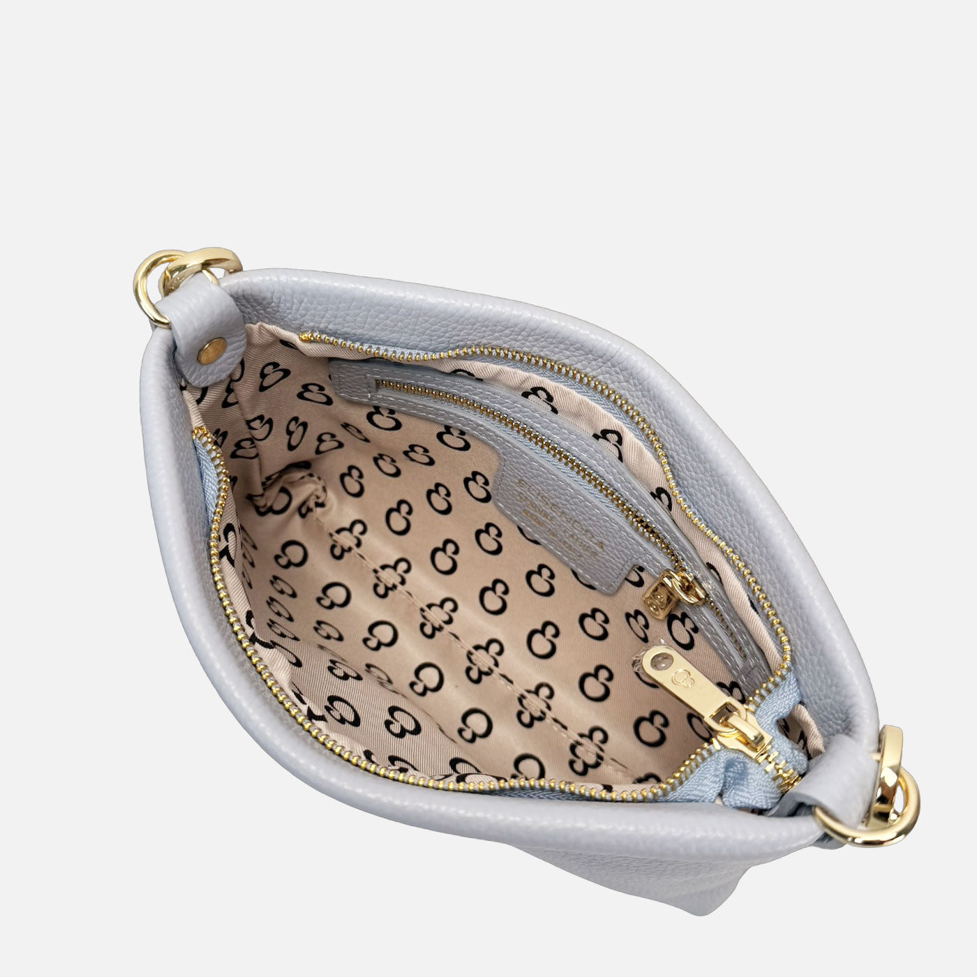 Pochette Essenza Azzurro Pelle Martellata Oro