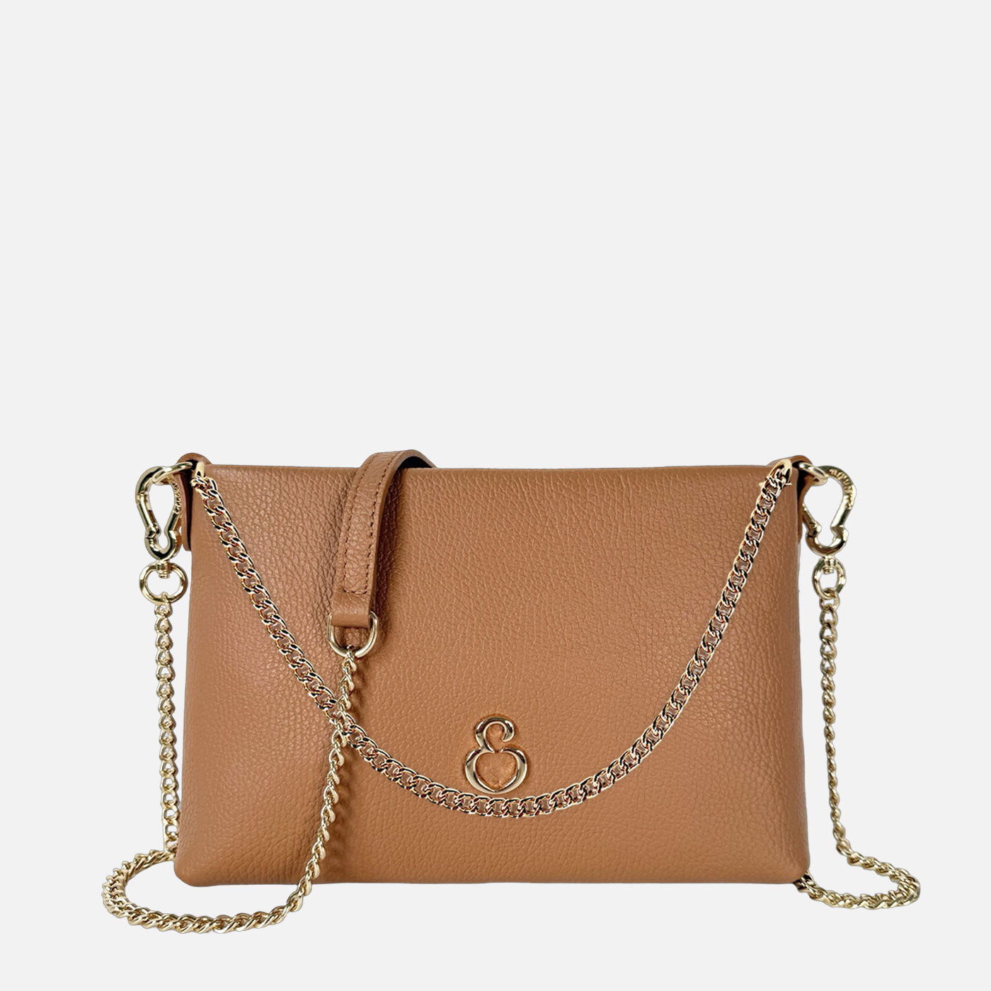 Pochette Essenza Toffee Pelle Martellata Oro