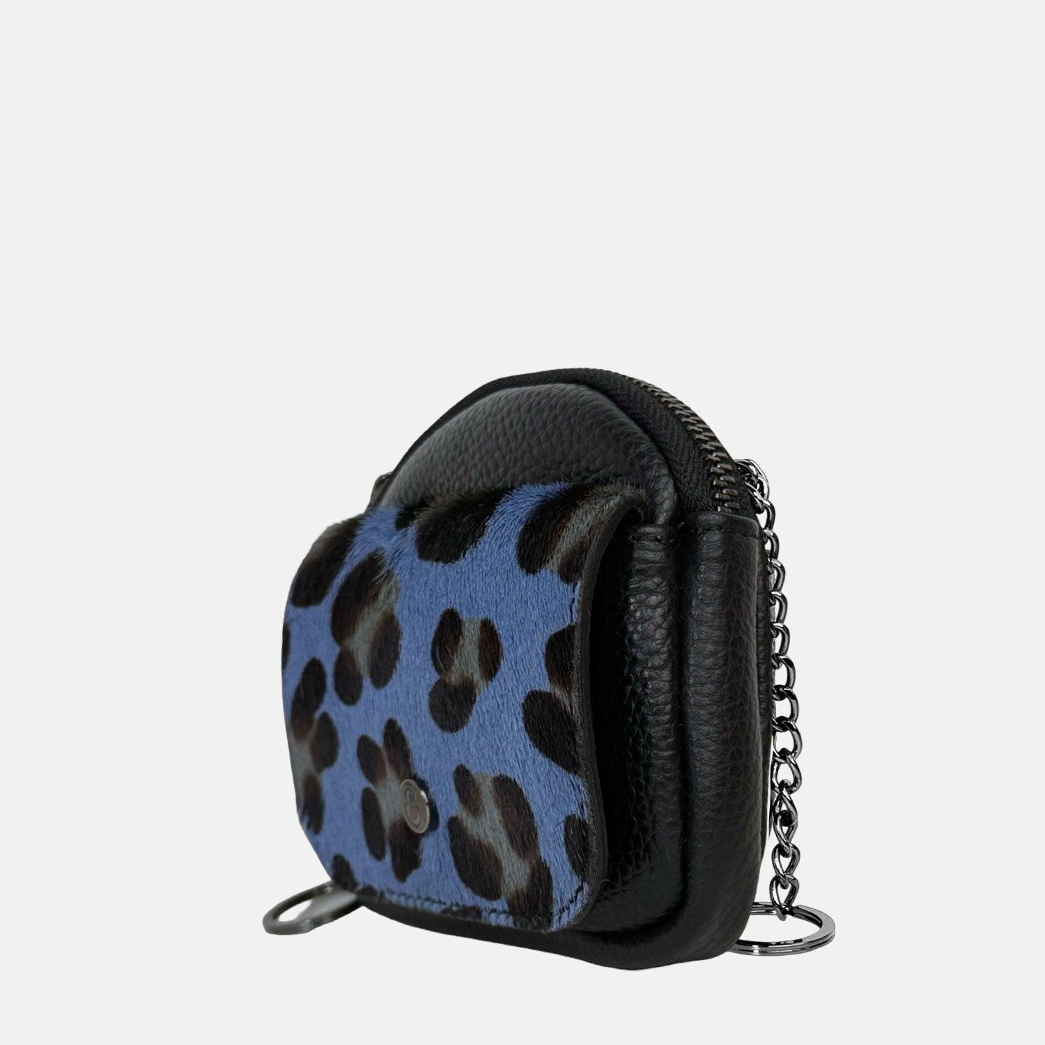 Porta chiave Pocket Nero Cavallino Blu Dark
