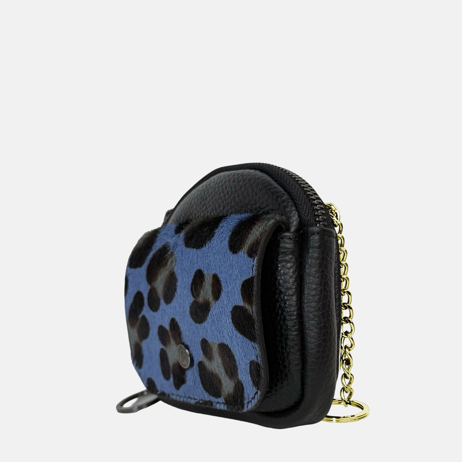 Porta chiavi Pocket Nero Cavallino Blu Oro