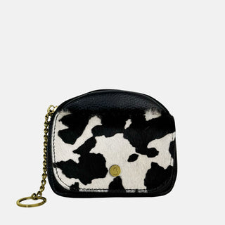 Porta chiavi Pocket Nero Cavallino Cow Oro