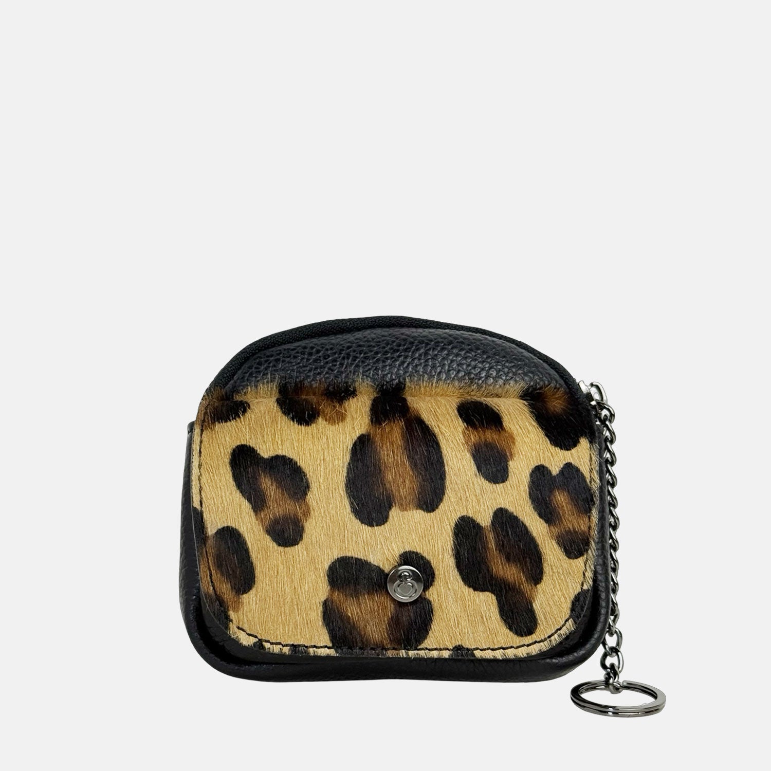 Porta chiavi Pocket Nero Cavallino Leopardato Dark