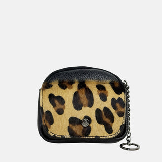 Porta chiavi Pocket Nero Cavallino Leopardato Dark