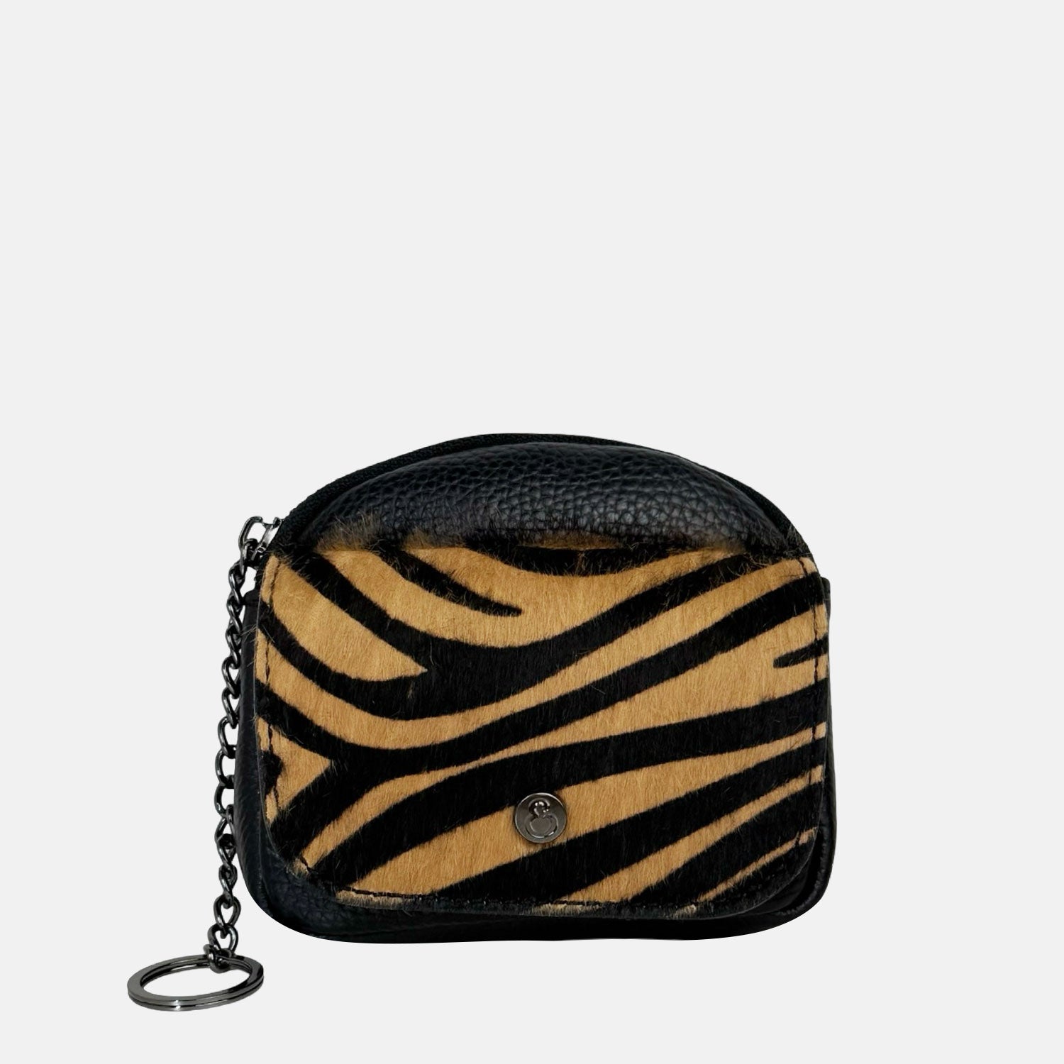 Porta chiavi Pocket Nero Cavallino Tigrato Dark