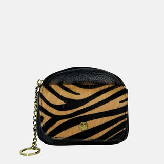 Porta chiavi Pocket Nero Cavallino Tigrato Oro