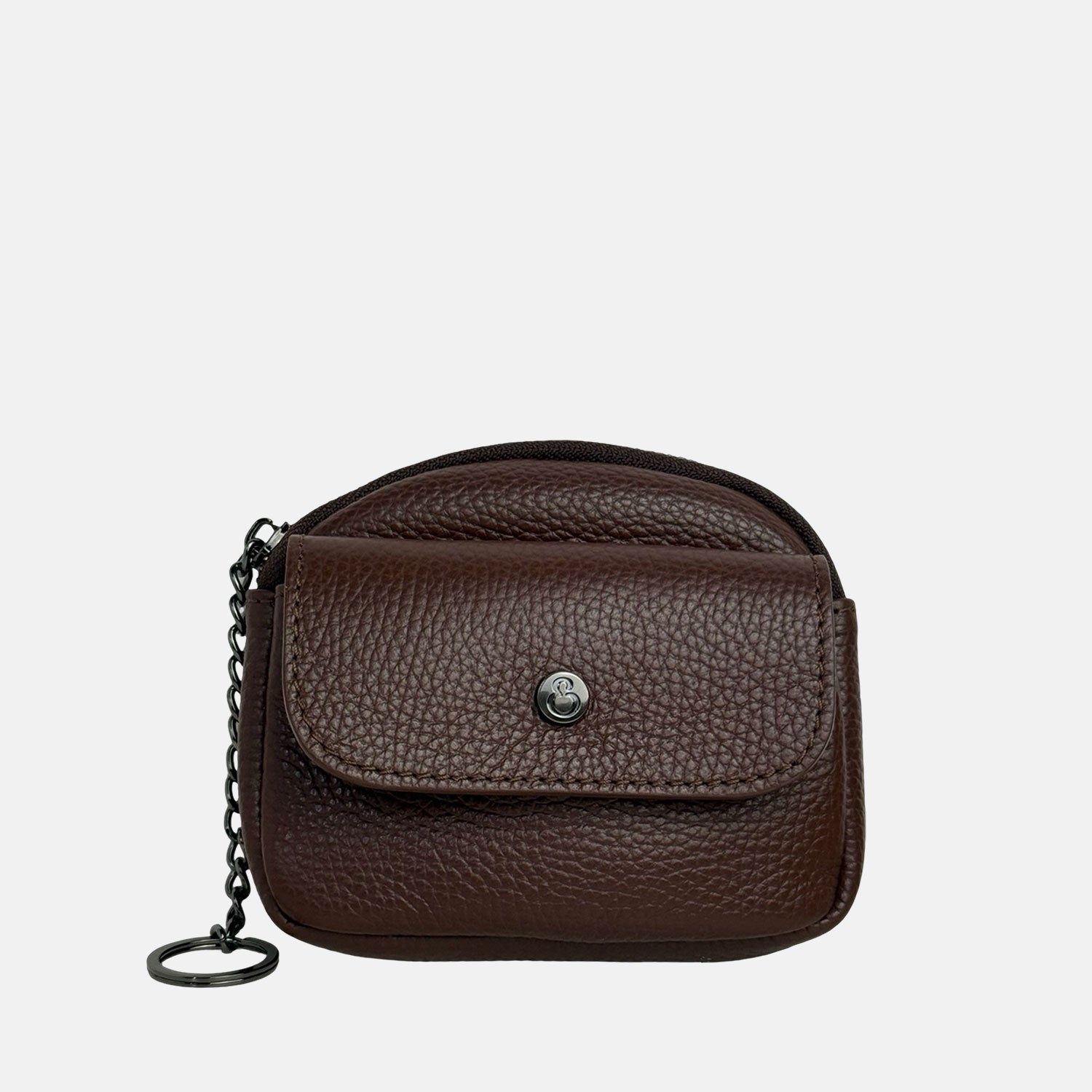 Porta chiavi Pocket Cioccolato Pelle Martellata Dark