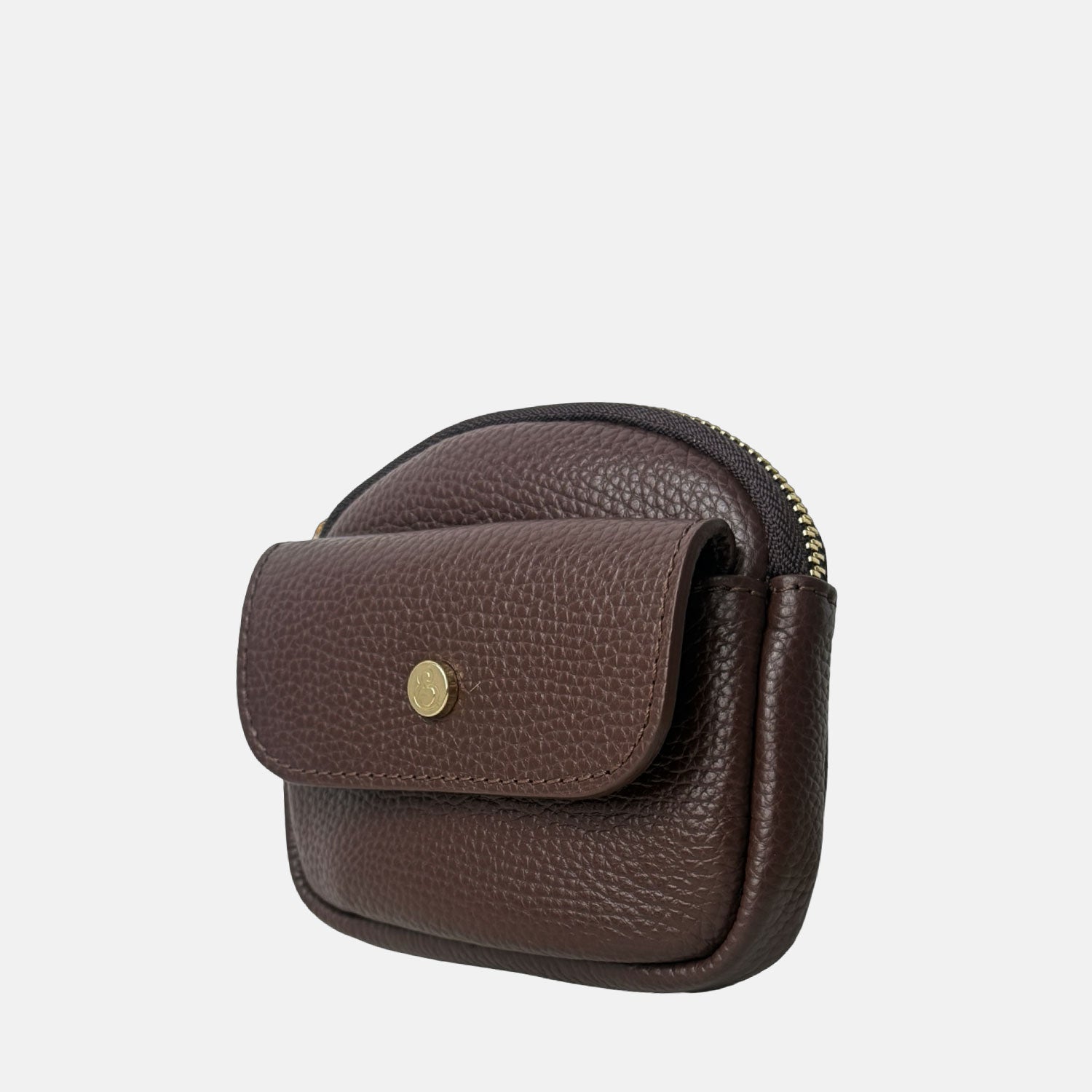 Porta chiavi Pocket Cioccolato Pelle Martellata Oro