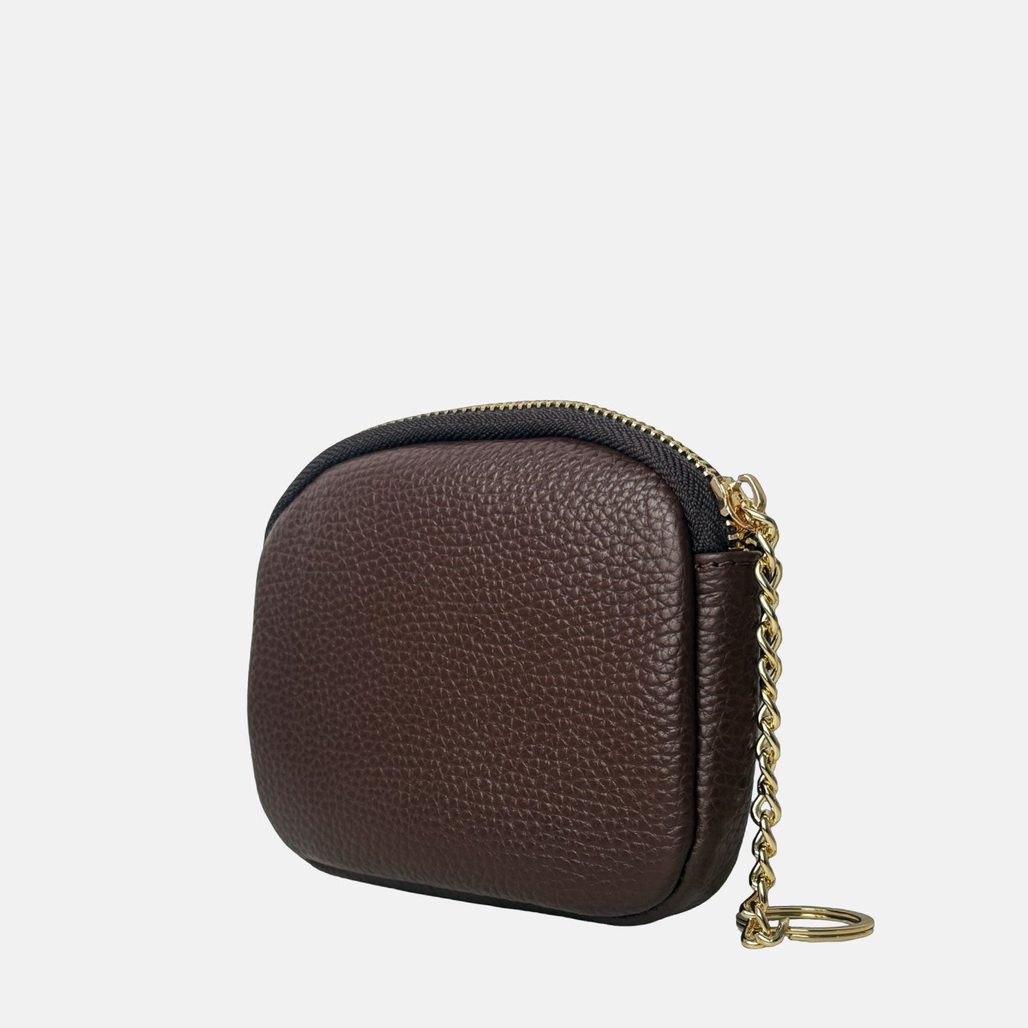 Porta chiavi Pocket Cioccolato Pelle Martellata Oro
