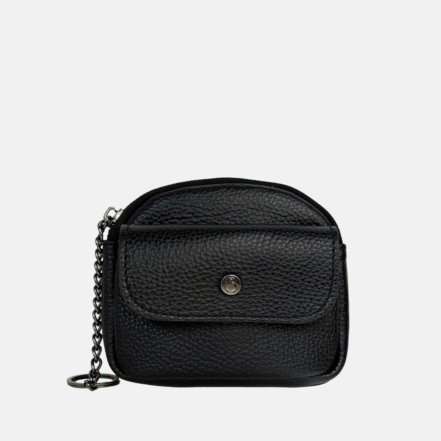 Porta chiavi Pocket Nero Pelle Martellata Dark