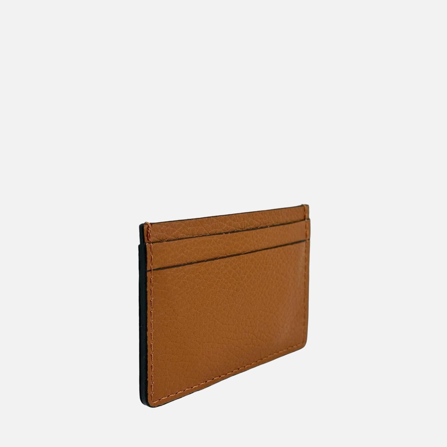 Caramel Card Holder Hammered Leather Gold