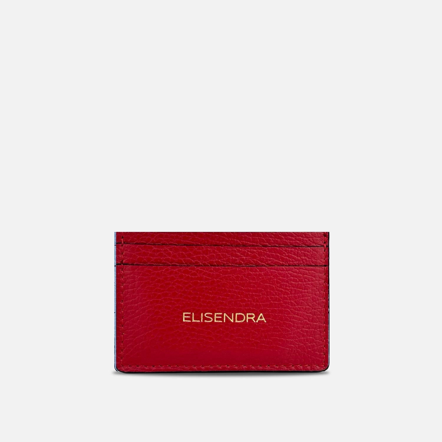 Cherry Card Holder Hammered Leather Gold