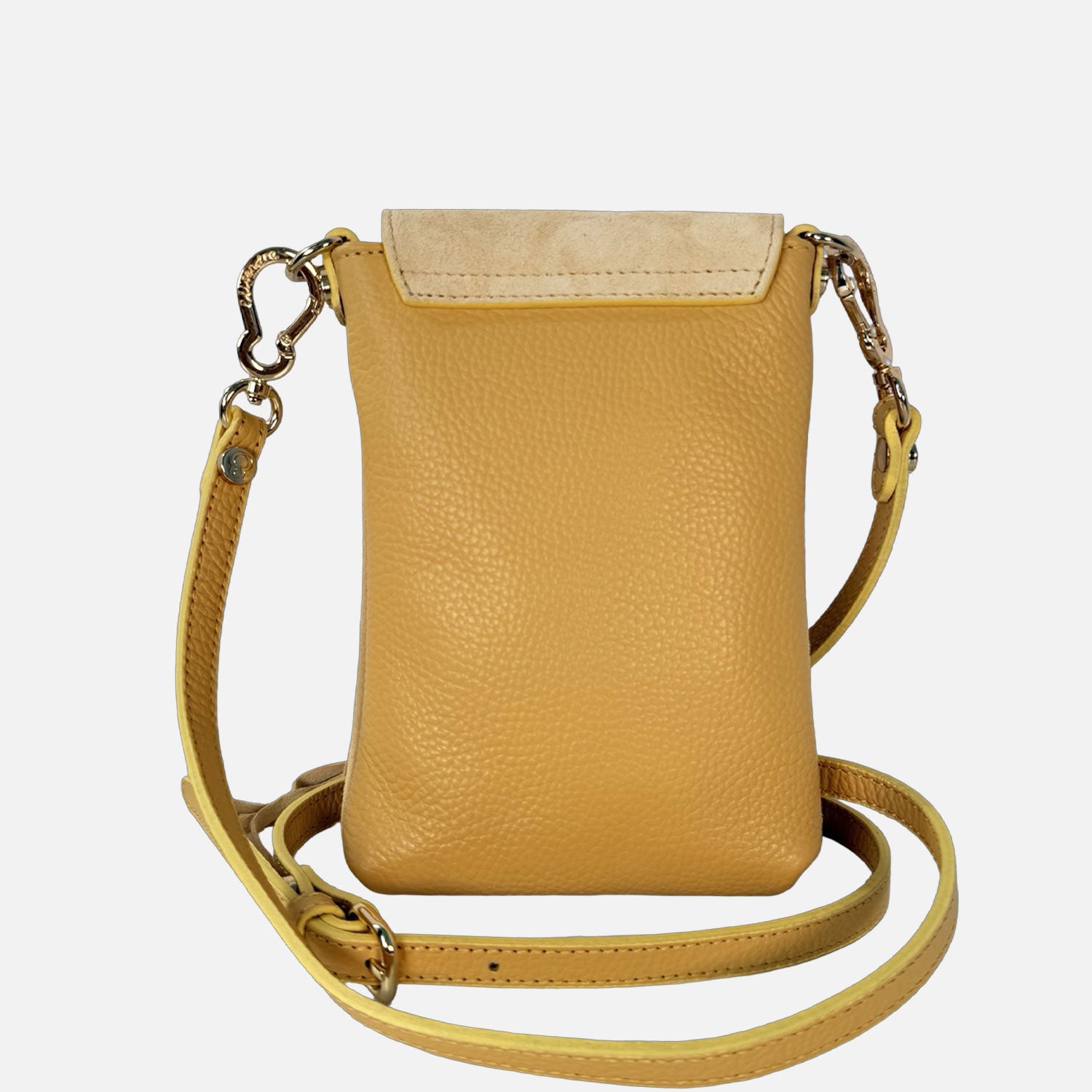 Porta Cellulare Pelle Martellata e Camoscio Deserto Oro