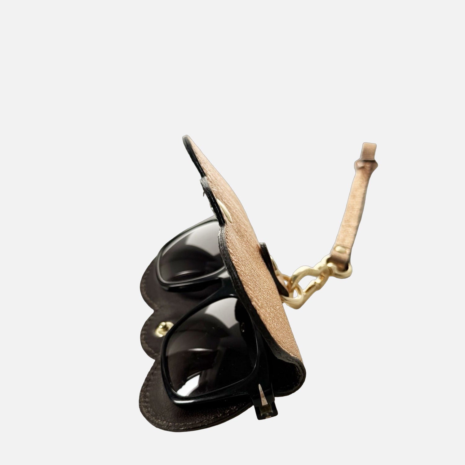 Porta Occhiali Oro Rosa Pelle Laminata Oro