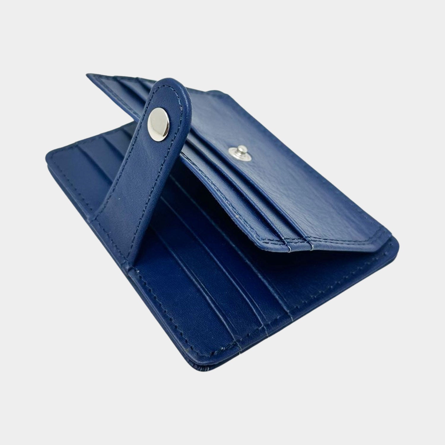 Porta Carte Laccio Blu Navy Liscio