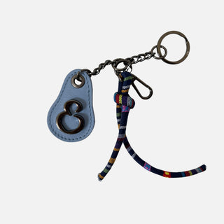 Porta chiavi Goccia con corda Baby Blu Pelle Liscia Dark