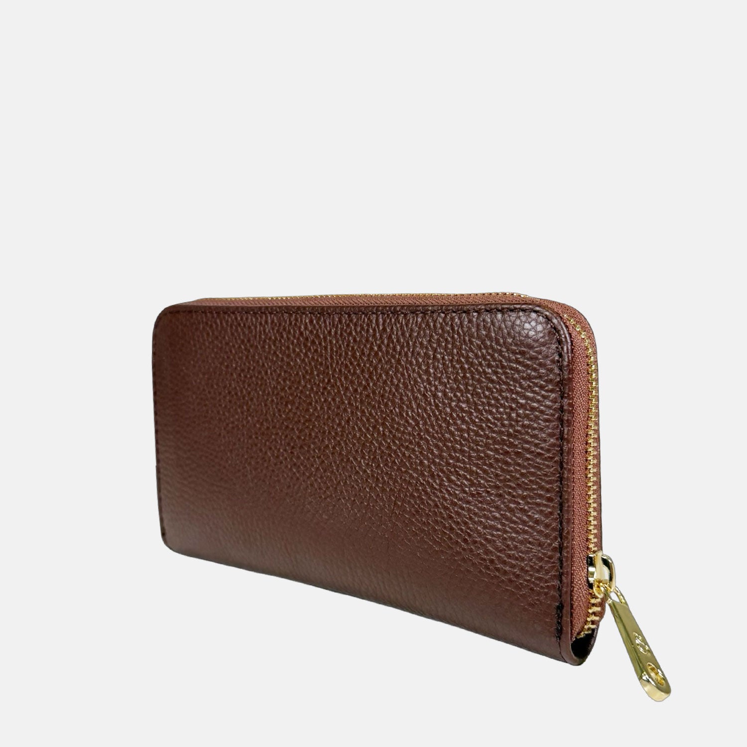 Portafoglio Raya Cioccolato Pelle Martellata Oro