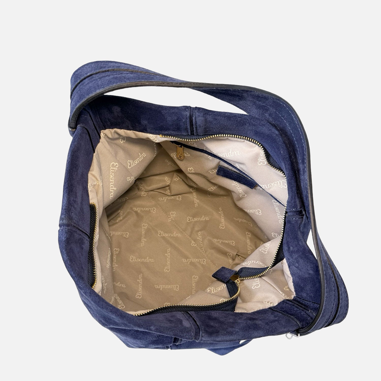 Borsa a spalla Olympia Blu Profondo Camoscio Oro