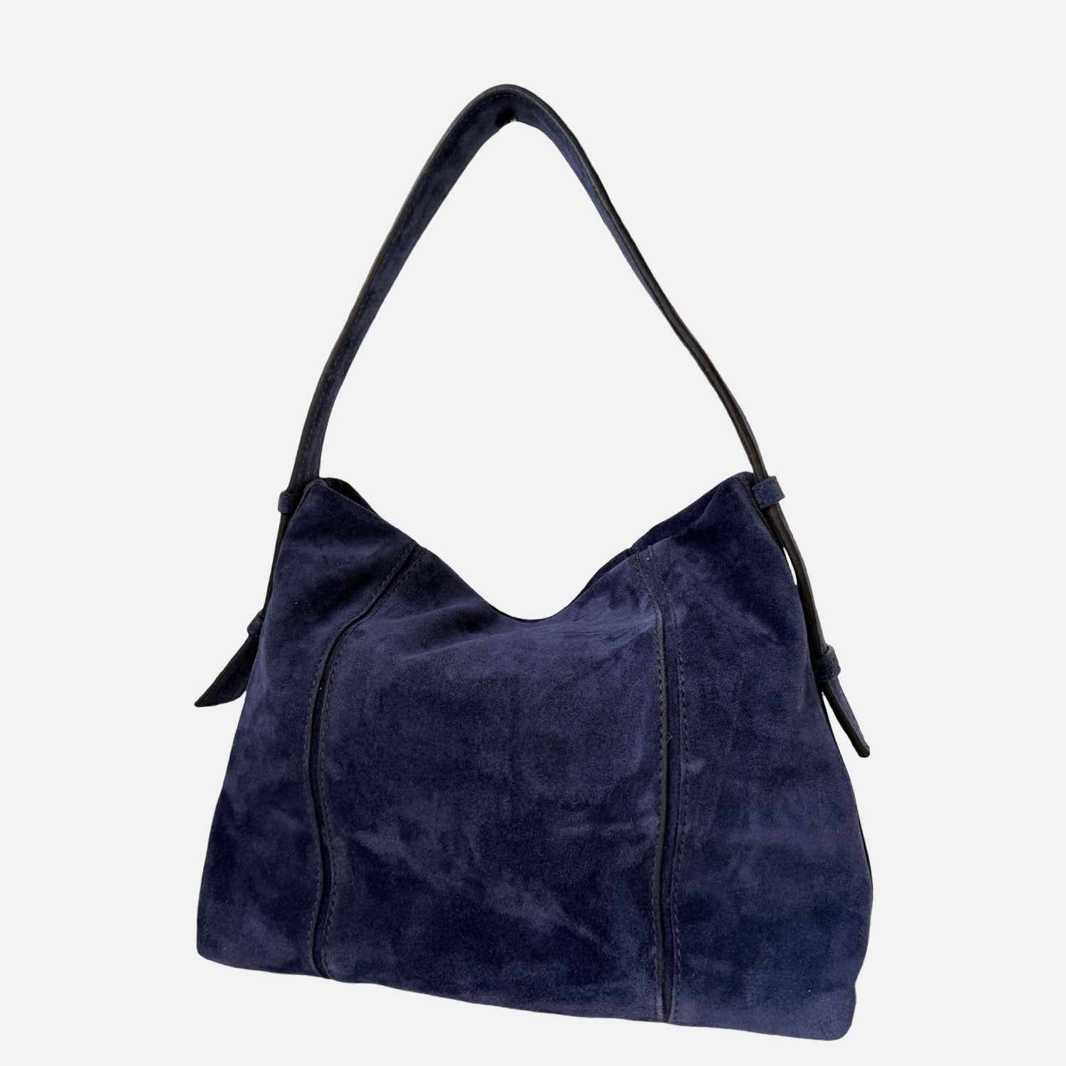 Borsa a spalla Olympia Midi Blu Profondo Camoscio Oro